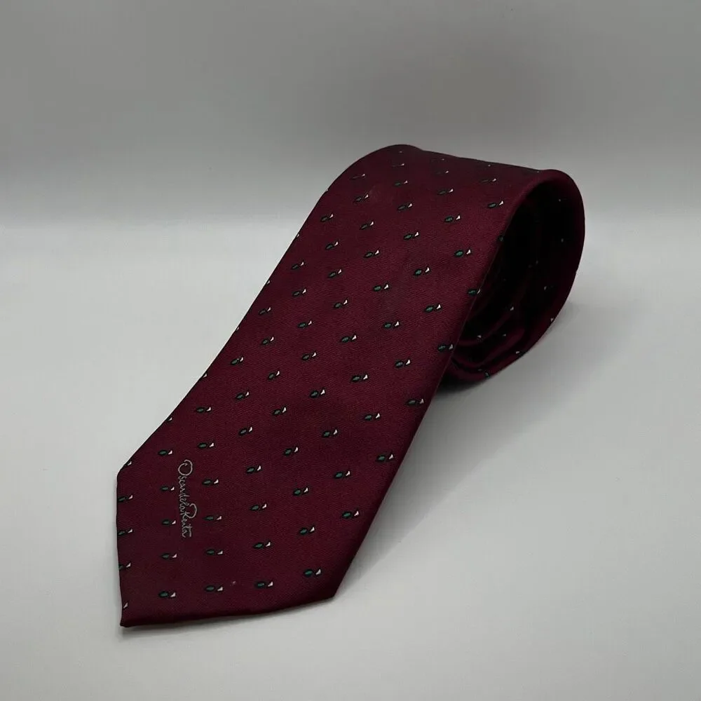 Oscar de la Renta Burgundy Necktie